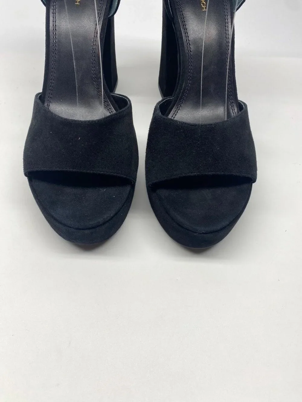 Tory Burch Women's Platform Black Suede Strap High Heel Sandals Sz 11M